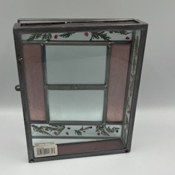 Burnes Of Boston Leaded Glass Box With Dried‎ Flowers Pink - Picture 4 of 12